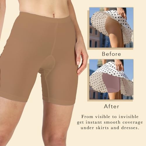 Image of Lavos Women Under Dress Sports Cycling Shorts, Bamboo Cotton Activewear Yoga Gym Workout Anti-Bacterial Uniform, Elastic Mid Waist Shorties Tights for Womens and Young Ladies