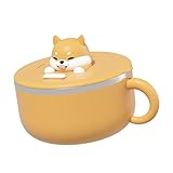 Ramen - Cuenco con tapa (1200 ml, para fideos instantáneos, ramen, con tapa y tenedor, aislamiento térmico, sello para sopa, fideos, ensaladas