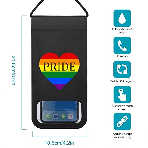 FunnyStar Gay Pride Love Heart Waterproof Pouch Cell Phone Dry Bag Beach Accessories for Swimming Diving Boating Fishing