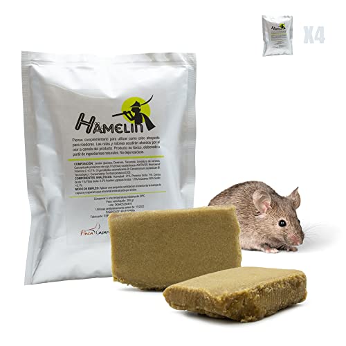 FINCA CASAREJO Atrayente de Ratones y Ratas | Pack 4 uds de Hamelin 200g | Producto Natural para el Control de Plagas | Irresistible Olor y Sabor para Atraer a los Roedores y Atraparlos Vivos