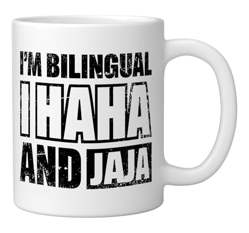 Taza de cerámica 11 oz I’m Bilingual I Haha And Jaja blanca miniatura 2