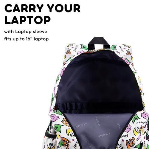 Image of J World Oz High School Backpack for Kids. Cute Laptop Bookbag for Girls Boys, Proud