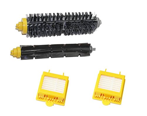 Kit Set 2 Filtres HEP et de brosses/rouleaux à poils souples et séries Roomba 600 700