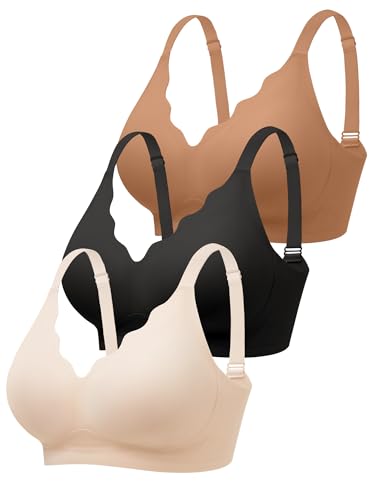 Image of Wireless Jelly Bras for Women No Underwire with Support - S-2XL Seamless Bralettes Everyday Comfort Tshirt Padded Bra