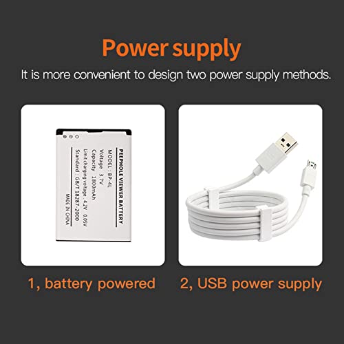 Câmera olho mágico inteligente, fonte de alimentação dupla do visualizador de porta WiFi para aparta