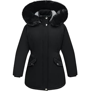 Girl’s Long Coat Waterproof Winter Kids Outerwear Warm Parka Puffer Jacket with Hood