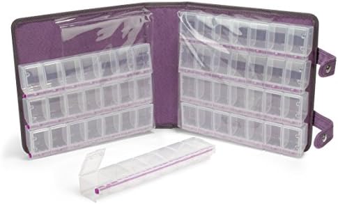 CRAFT MATES Bead Organizer and Plastic Storage Containers for Crafts, Buttons, Pins and More, 56 Locking Compartments, Clear Lids
