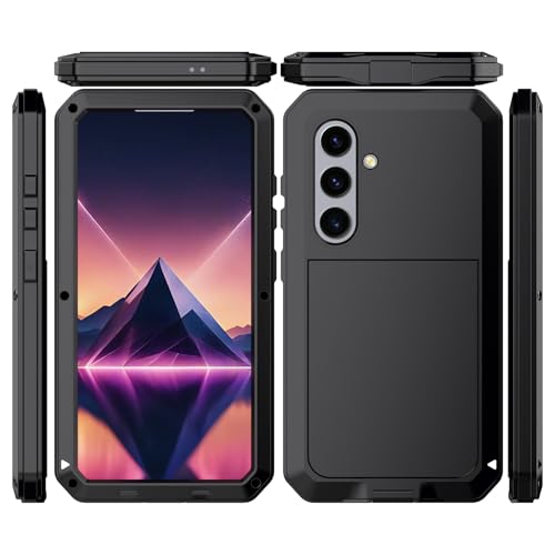 Coque Samsung S25 Plus robuste en alliage de métal noir - 7