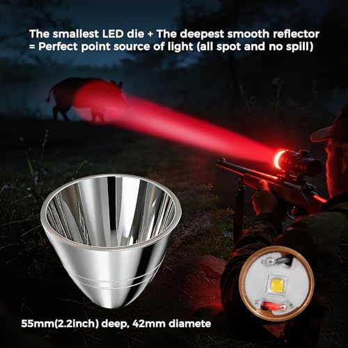 Image of VASTFIRE Predator Light with Interchangeable (Red, Green, White) LED Hunting Flashlight with Scope Mount for Hog Coyote Coon Bobcat Raccoon Varmint Rabbit Night Hunting