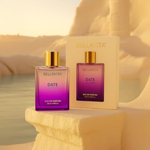 Image of Perfumes (Bella Vita DATE Woman Perfume 100ml | Original Bella Vita EDP for Women | Long Lasting Fruity Floral Scent with Pink Pepper, Red Fruits, Jasmine & Vanilla | Personalized Name & Cartoon Artwork Bottle | Romantic Gift for Her by Love Craft Gifts)