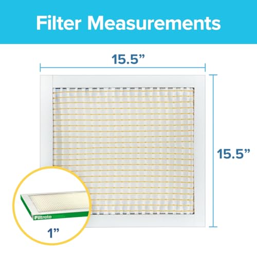 Image of Filtrete 15.5x15.5x1 AC Furnace Air Filter, MPR 700, MERV 8, Tough on Pollen, Easy on Airflow, 3-Month Pleated 1-Inch Electrostatic Air Cleaning Filter, 4-Pack