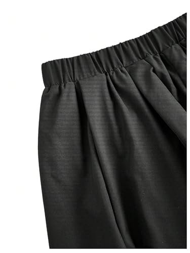 WDIRARA Women's Asymmetrical Hem Bubble Skorts Elastic Waist Loose Fit Solid Mini Skirt Pants3