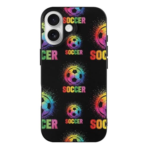 UTRSIFB Slim Protective Cover Compatible for iPhone 17 Case Football Soccer Sports Ball, Lightweight TPU case with Anti-Slip Grip and Precise Cutouts for All Ports