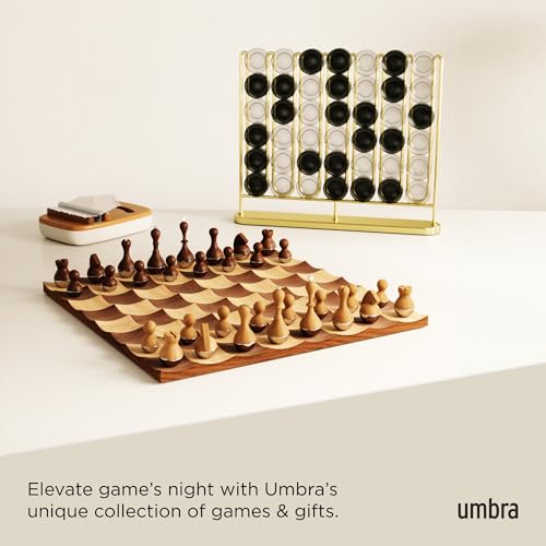 Umbra STAX Four-in-a-Row para 2 jugadores, 6+ Brass miniatura 6