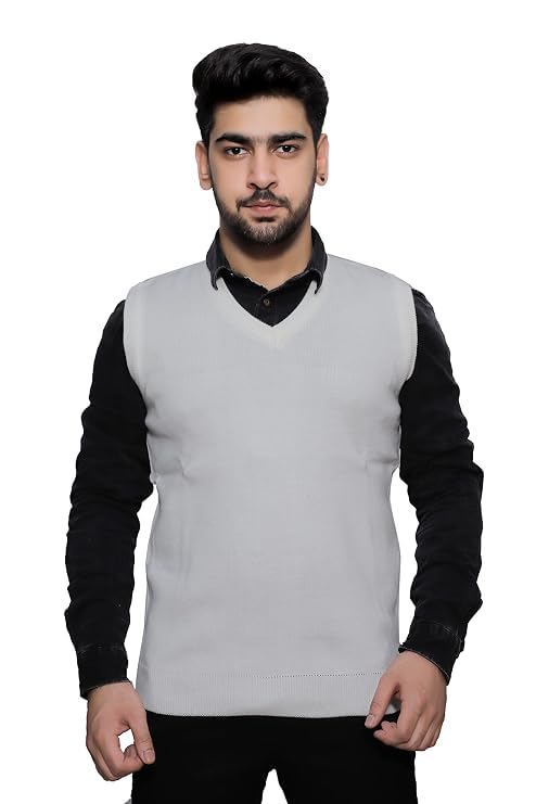 Image of Men Sleeveless Office Uniform Sweater - Daffodil