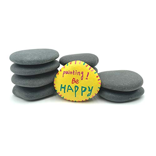 Lifetop 10PCS Large Painting Rocks, DIY Rocks Flat & Smooth Kindness Rocks for Arts, Crafts, Decoration, Black Rocks for Painting,Hand Picked for Painting Rocksâ€¦