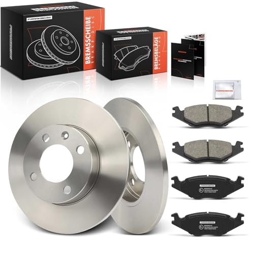 Frankberg Bremsensatz inkl. 2x Bremsscheiben + 4x Bremsbeläge Vorne Kompatibel mit Cordoba 6K1 6K2 Golf I 17 Golf I Cabriolet 155 P.a.s.s.a.t 32B Replace# 321698151B
