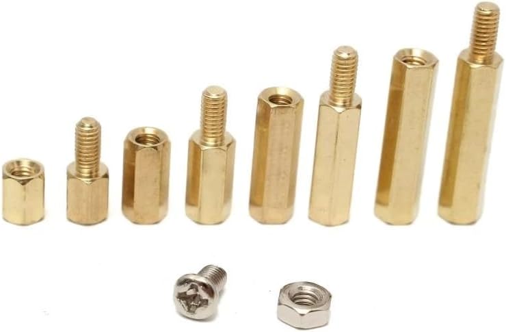 180pcs/set M2.5 Male Female Hex Brass Standoff Spacer with Pan Head Screw Nut and Washer Assortment Kit PCB Board Standoff - (Color: 180PCS)