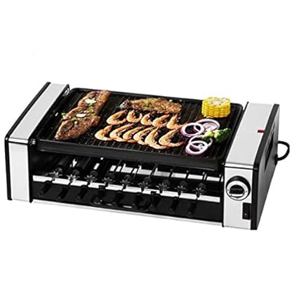 RONGJJ Tischgrill Elektrischer Haushaltsgrill, Doppelschichtiger Elektrischer Grill, Multifunktionale Grill Kebab…