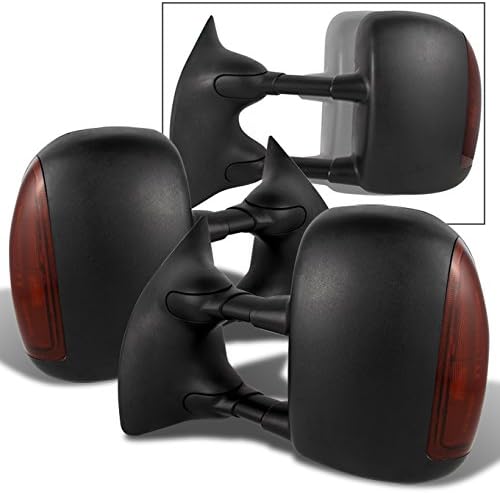 AKKON - For 99-07 SuperDuty Amber Extendable Towing Power Telescoping Wide Angle Side Mirrors Left + Right Set