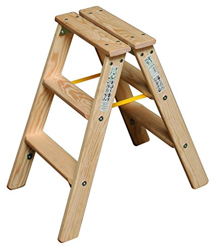 Preisvergleich Produktbild Stufen-DoppelLeiter (Holz), 2x3 Stufen
