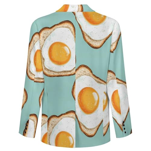 Fried Eggs and Bread Classic Suits Blazer for Men Business Tuxedo Jacket Sport Coat Two Buttons4