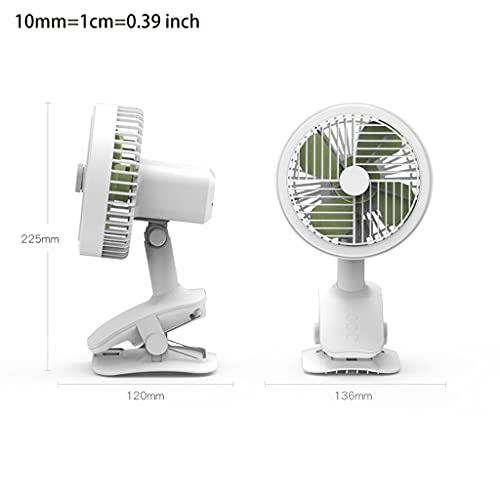 Ventilador oscilante USB portátil con linterna LED integrada 4
