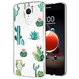 Bohefo Clear Case Compatible with LG Aristo 3 Plus/Aristo 2 Plus/Aristo 2/Tribute Dynasty/Tribute Empire/Fortune 2/Rebel 3 LTE Case, Cute TPU Protective Phone Case Cover for LG Aristo 3 (Cactus)