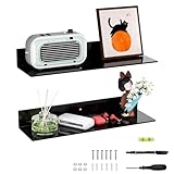 Sezanrpt Estantería acrílica negra para pared de 50 cm, 2 unidades