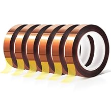 MEBMIK 6 Rolls 10mm x16m52FT Heat Tape High Temperature Heat Resistant Tape Heat Transfer Tape for Heat Sublimation Press Vinyl,No Residue