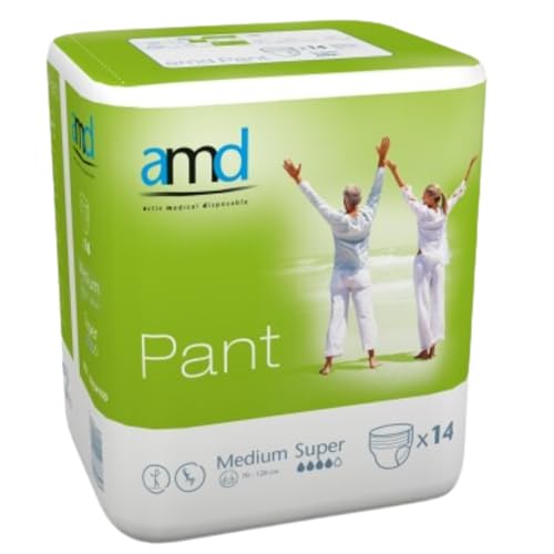 GERCARE Pañal Adulto Desechables. Pañales para Adultos Absorción Super. Pañales Adulto Desechables (1 Paquetes de 14 Unidades, Medium (Cintura 70-120cm))