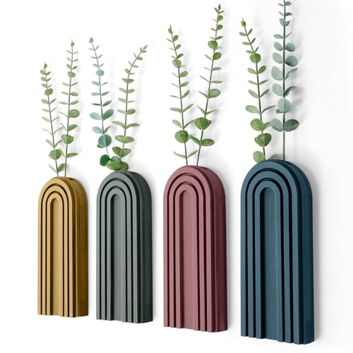 Ziliny 4 Pack Wood Wall Planter Indoor Wall Decor Plant