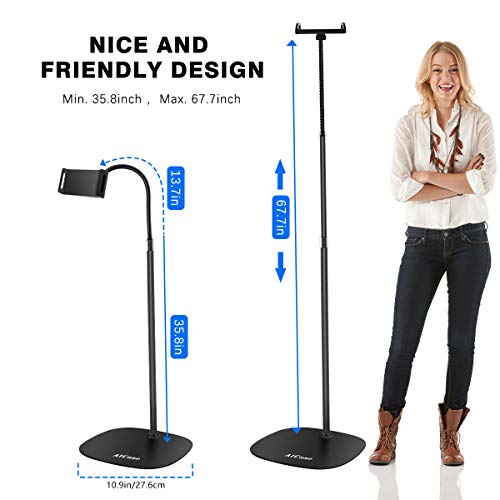 Aicase For Ipad Tablet Floor Stand Tall, Adjustable Height (35.8-67.7 Inch) Flexible Gooseneck Holder Long Arm, Compatible With Ipad Mini Air Pro 12.9, All Cell Phones Iphone & Tablets (4.6-12.9-Inch) #TOP4