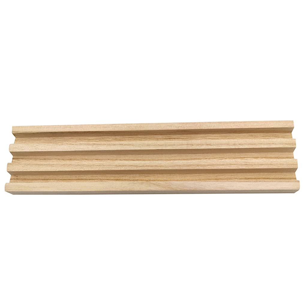 JIACUO – Supports De Dominos En Bois – Lot De 4 – Angle Oblique – Bois Non Fini – 19 X 2,2 X 1,8 Cm – Pour Jeux De Dominos Mexicain, Cubain, Train