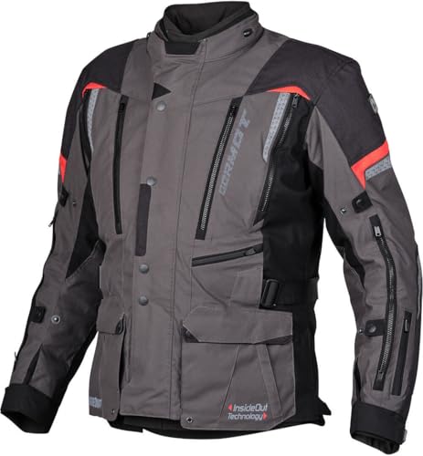 Germot InsideOut Motorrad Textiljacke, schwarz/anthrazit/rot, XL