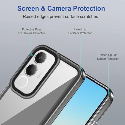 Image of Zapcase Back Case Cover for Vivo Y29 5G | Compatible for Vivo Y29 5G Back Cover | Case Cover with Camera Protection | (TPU + PC | Translucent Black)