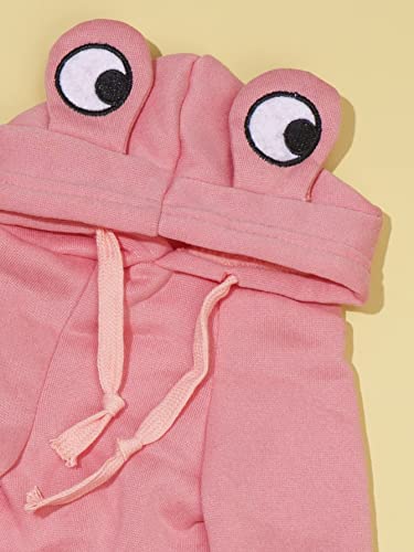 Qwinee Frog Design Dog Hoodie Dog Costume Holiday Halloween Costume Dog Shirt Sweatshirt Dog Clothes For Cat Puppy Small Medium Dogs Pink S #TOP4