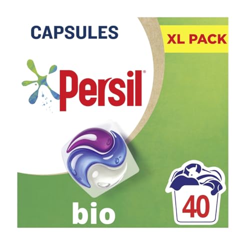 Persil 3 in 1 Bio Washing Capsules laundry capsules for a powerful clean 1st time with recyclable, plastic-free box* 40 Washes