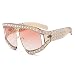 MINCL/Oversized Fashion Sunglasses Womens Diamond Big Frame Luxury Sunglasses UV400 (gold)