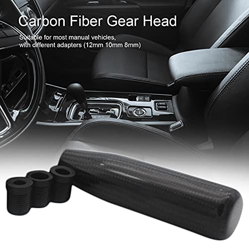 Carbono Fibra Manualmente Botão Mudança Marcha, Liga Alumínio Cabeça De Mudança De Marcha Acessórios