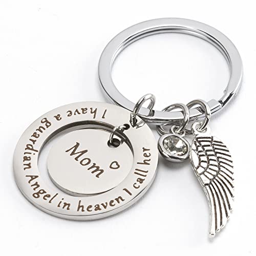 Gedenken Mutter Schlüsselanhänger Flügeln und Perlen Anhänger Trauer Trost Gravur Geschenke Gedenkgeschenk Cover