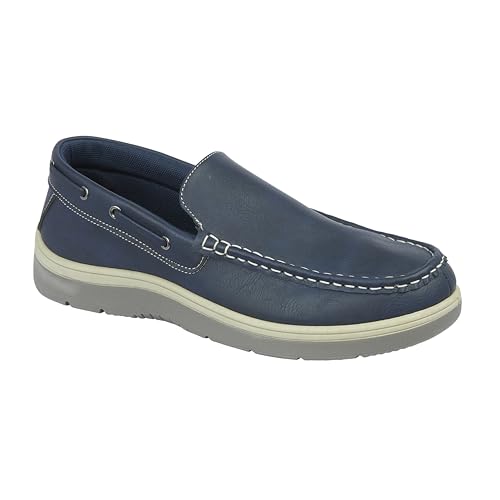 Zapatos de ajuste ancho ligeros y náuticos cómodos de hombre sin cordones