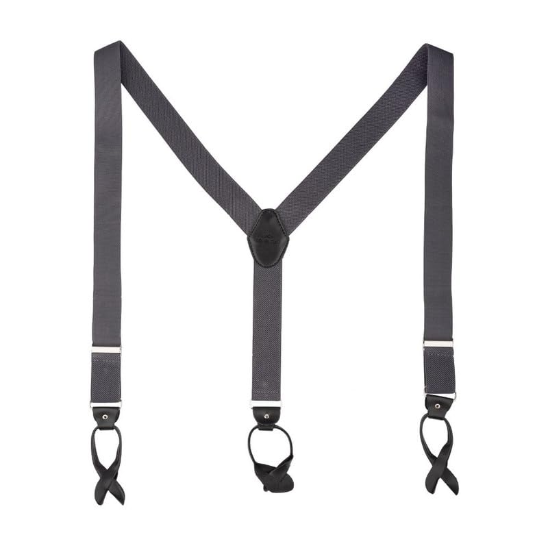 Image of The Tie Hub Button Suspenders for Men | Gentry Button-On Y-Back Elastic Braces | Adjustable 1.25 Inch | Formal Wedding
