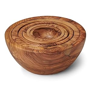 Berard Set of 6 Olivewood Gift Box Bowls, Wood