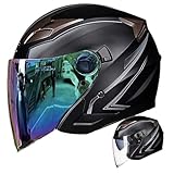 [SSPEC] 2CAGT708 人気品 半帽 ヘルメット ハーフヘルメット メンズ レディース 四季 通気性 耐衝撃性 (XL,A4)