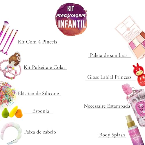 Kit Maquiagem Infantil Completo Para Crianças de 7 a 12 anos