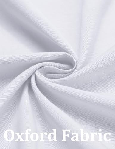 COOFANDY Men's Long Sleeve Oxford Dress Shirts Chambray Button Down Shirt Casual Band Collar Shirts