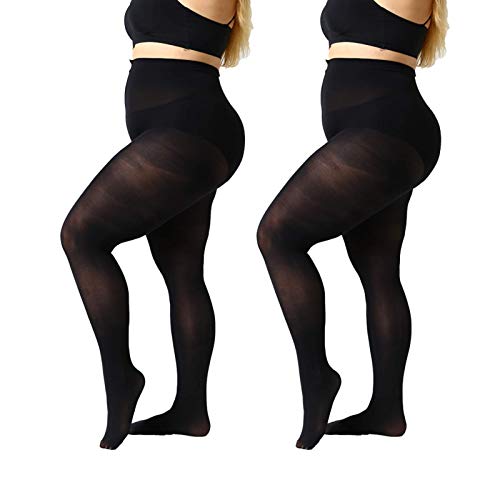 MANZI Plus Size Tights for Women 70D Queen Size Tights(Pack of 2)