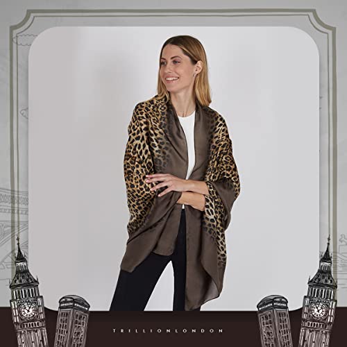 Image of Trillion London Spring Collection | Designer Silk Scarf For Women UK | Lightweight Neck Scarves | Shawl Wraps | Suitable for Daily Life | Smooth & Soft Finish | Gift for Women | Size-180cm x 90cm