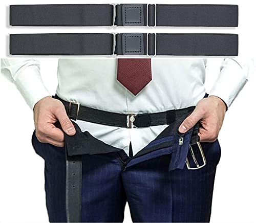 ANDERK 2 correas ajustables para camisa para un aspecto limpio e inteligente, 120 cm de longitud, color negro, Negro, Talla única